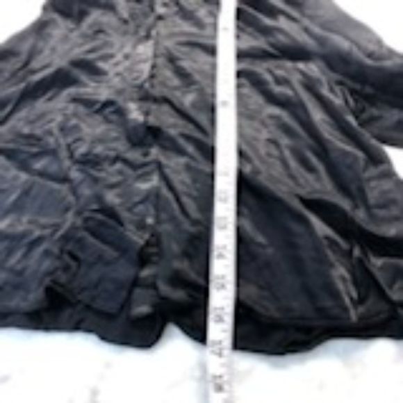 Zara Black Cropped Button Down 100% Viscose Shirt Size S - Picture 2 of 8